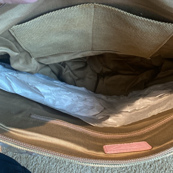 Canvas and Leather Peacock Tote Bag Designed by Childhood Cancer Survivor - Picture 9 of 12